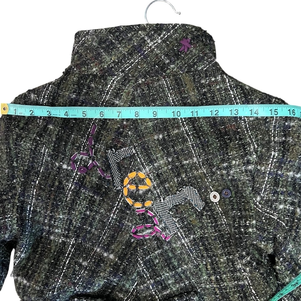 Desigual • Wool Blend Tweed ‘Dream’ Embroidered Button-Up Jacket Size 38/S - Picture 11 of 14